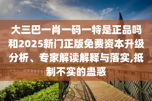 大三巴一肖一碼一特是正品嗎和2025新門正版免費資本升級分析、專家解讀解釋與落實,抵制不實的蠱惑