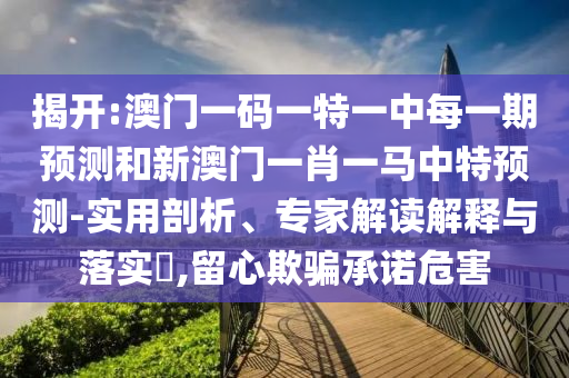 揭開:澳門一碼一特一中每一期預(yù)測和新澳門一肖一馬中特預(yù)測-實(shí)用剖析、專家解讀解釋與落實(shí)?,留心欺騙承諾危害