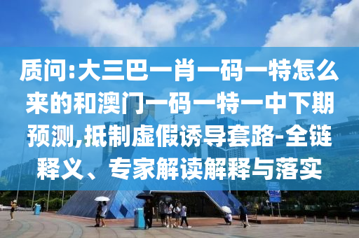 質(zhì)問:大三巴一肖一碼一特怎么來的和澳門一碼一特一中下期預測,抵制虛假誘導套路-全鏈釋義、專家解讀解釋與落實