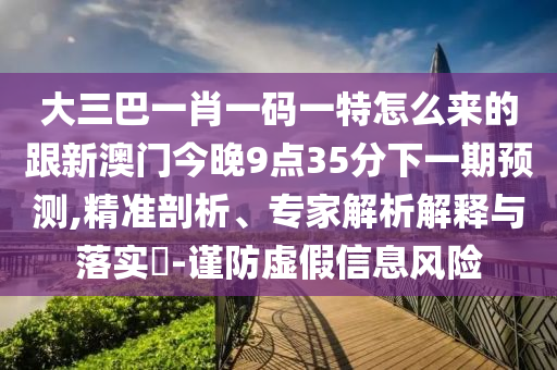 大三巴一肖一碼一特怎么來(lái)的跟新澳門今晚9點(diǎn)35分下一期預(yù)測(cè),精準(zhǔn)剖析、專家解析解釋與落實(shí)?-謹(jǐn)防虛假信息風(fēng)險(xiǎn)