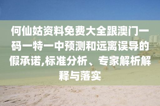 何仙姑資料免費(fèi)大全跟澳門一碼一特一中預(yù)測(cè)和遠(yuǎn)離誤導(dǎo)的假承諾,標(biāo)準(zhǔn)分析、專家解析解釋與落實(shí)
