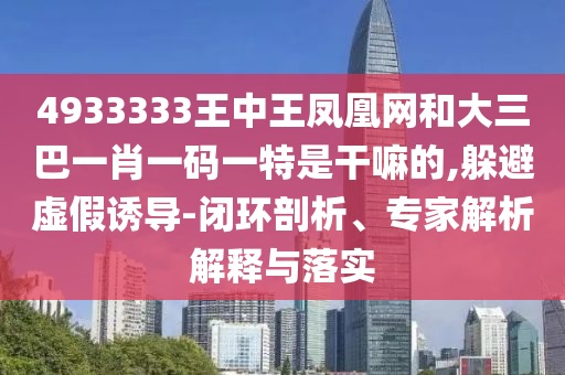 4933333王中王鳳凰網(wǎng)和大三巴一肖一碼一特是干嘛的,躲避虛假誘導(dǎo)-閉環(huán)剖析、專家解析解釋與落實(shí)