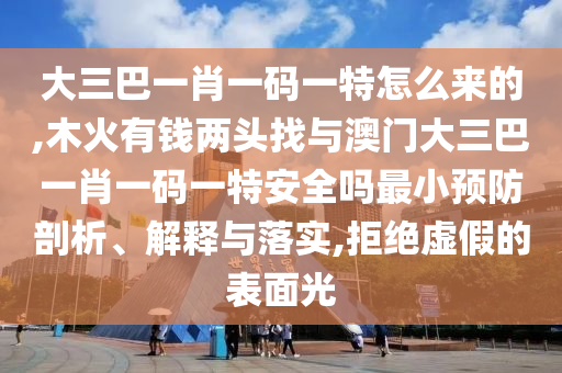 大三巴一肖一碼一特怎么來的,木火有錢兩頭找與澳門大三巴一肖一碼一特安全嗎最小預(yù)防剖析、解釋與落實(shí),拒絕虛假的表面光