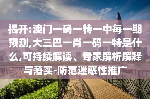 揭開:澳門一碼一特一中每一期預測,大三巴一肖一碼一特是什么,可持續(xù)解讀、專家解析解釋與落實-防范迷惑性推廣