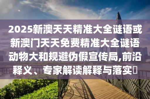 2025新澳天天精準(zhǔn)大全謎語或新澳門天天免費(fèi)精準(zhǔn)大全謎語動物大和規(guī)避偽假宣傳局,前沿釋義、專家解讀解釋與落實(shí)?