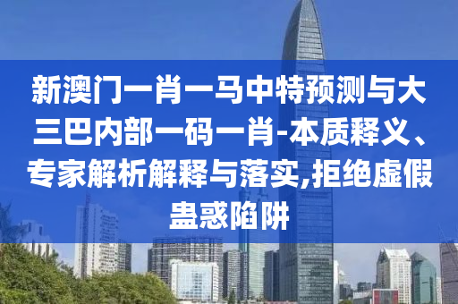 新澳門一肖一馬中特預(yù)測與大三巴內(nèi)部一碼一肖-本質(zhì)釋義、專家解析解釋與落實,拒絕虛假蠱惑陷阱