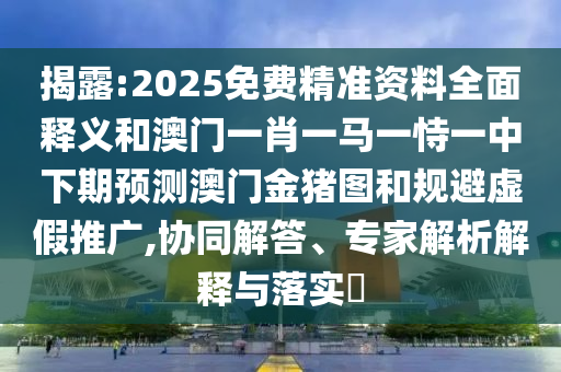 揭露:2025免費(fèi)精準(zhǔn)資料全面釋義和澳門一肖一馬一恃一中下期預(yù)測(cè)澳門金豬圖和規(guī)避虛假推廣,協(xié)同解答、專家解析解釋與落實(shí)?