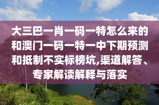 大三巴一肖一碼一特怎么來的和澳門一碼一特一中下期預(yù)測和抵制不實(shí)標(biāo)榜坑,渠道解答、專家解讀解釋與落實(shí)